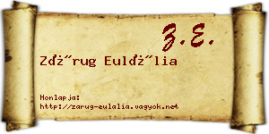 Zárug Eulália névjegykártya
